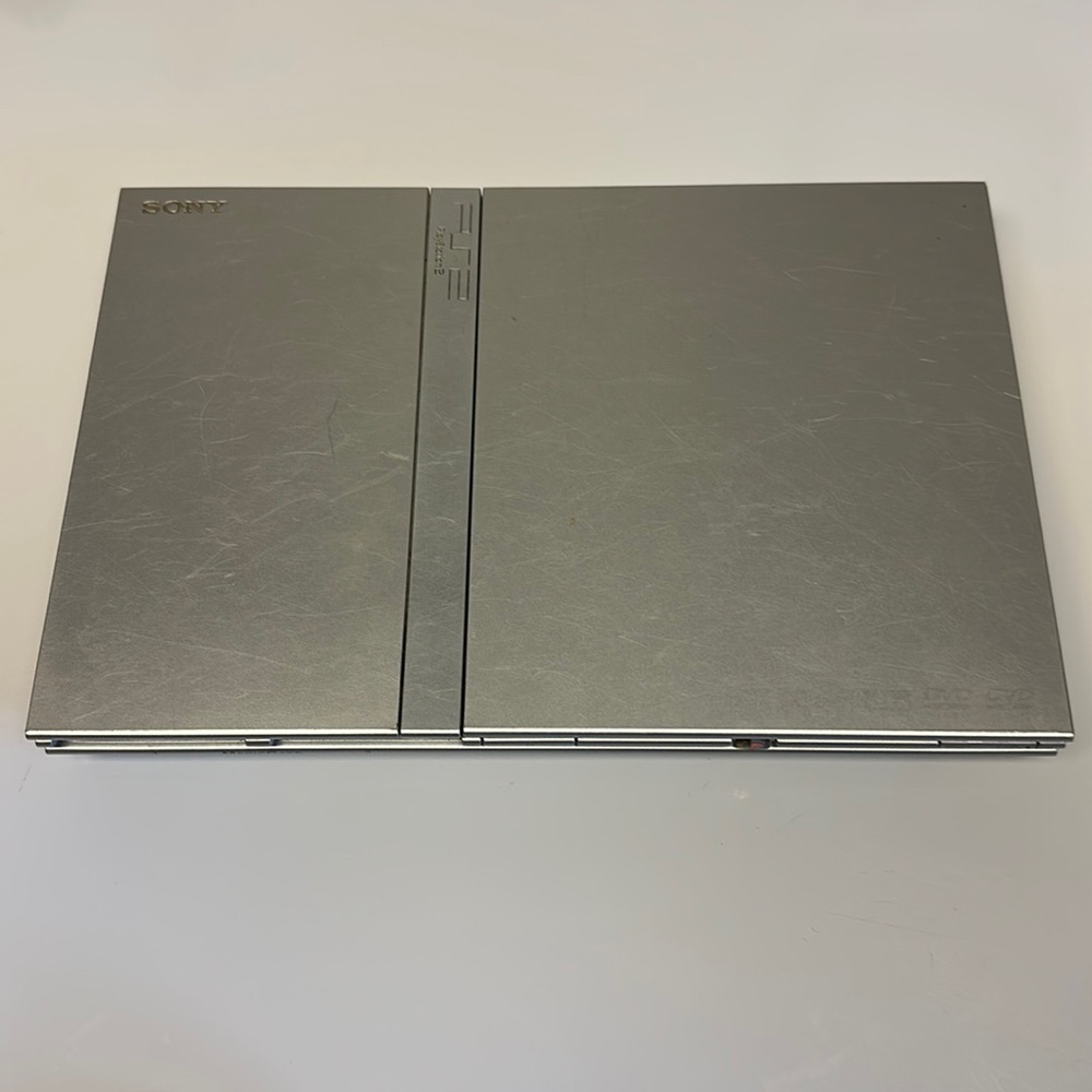 Play Station 2, silver thin model with FIFA 09’ game